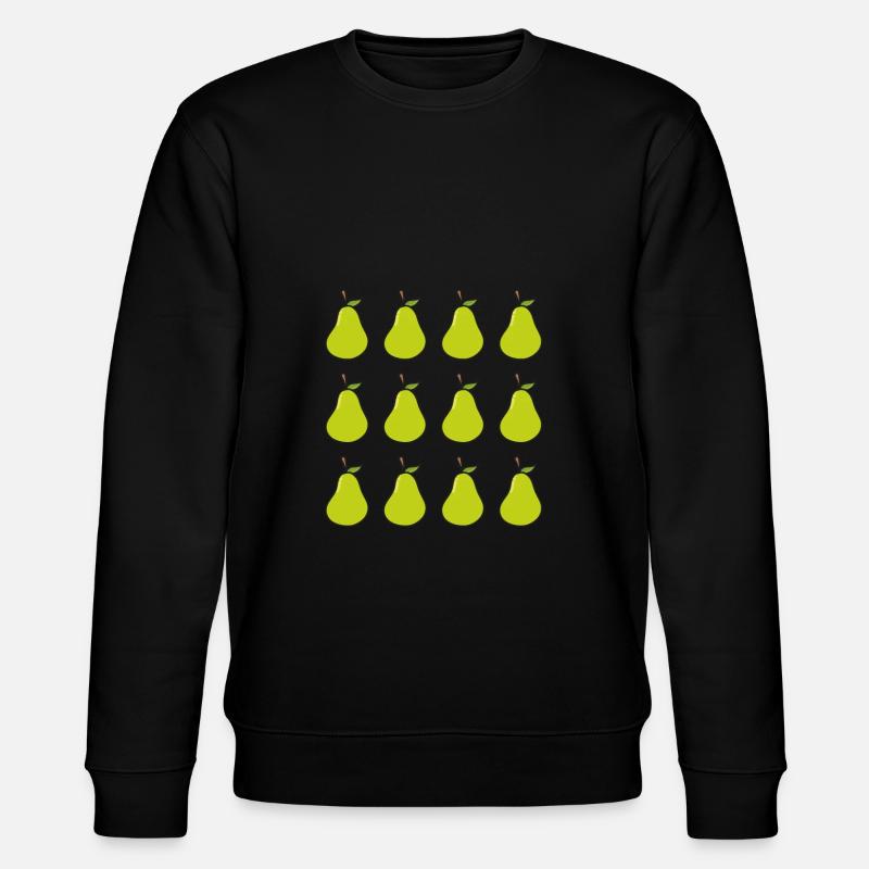 Birne Muster Obst - Stanley/Stella Unisex Bio-Sweatshirt CHANGER  - Schwarz