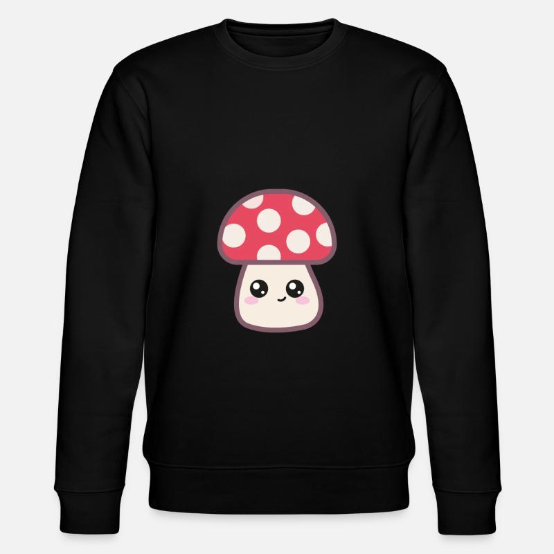 Pilz Niedlich Kawaii Zeichnung - Stanley/Stella Unisex Bio-Sweatshirt CHANGER  - Schwarz