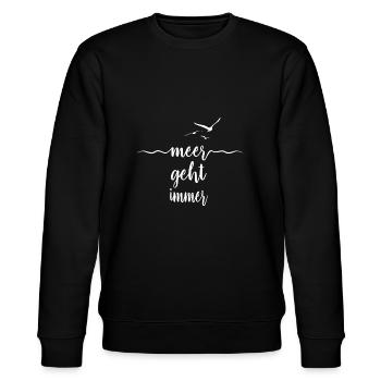 Meer geht immer - Möwen Wellen Nordsee - Stanley/Stella Unisex Bio-Sweatshirt CHANGER  - Schwarz - Vorne - Nik (191cm) & Marisol (170cm)