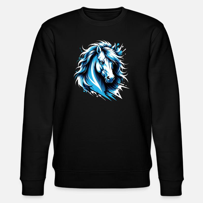 Cheval de Dallas. Texas - Sweat bio CHANGER Stanley/Stella Unisexe - noir