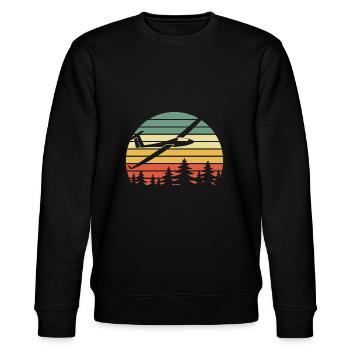 Glider Thermal - Glider Vintage Sticker - Stanley/Stella CHANGER Unisex Organic Sweatshirt - black - Front - Nik (191cm) & Marisol (170cm)
