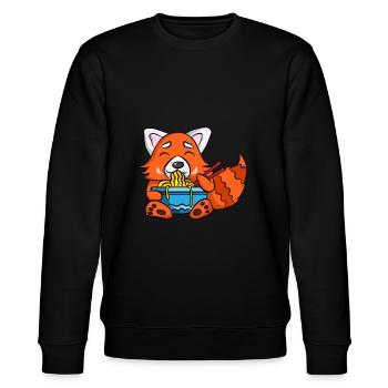 Ramen Life Motiv Raccoon Motiv Shirt Ramen Noodle - Stanley/Stella CHANGER Unisex Organic Sweatshirt - black - Front - Nik (191cm) & Marisol (170cm)