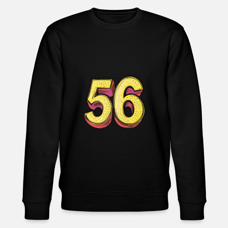 56 Zahl Comic - Stanley/Stella Unisex Bio-Sweatshirt CHANGER  - Schwarz