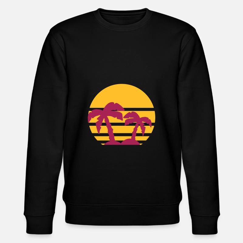 Palmiers Coucher de soleil Été - Sweat bio CHANGER Stanley/Stella Unisexe - noir