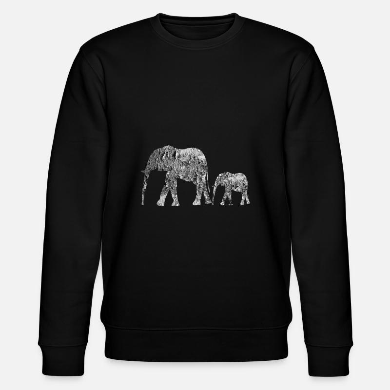 Elefanten - Stanley/Stella Unisex Bio-Sweatshirt CHANGER  - Schwarz