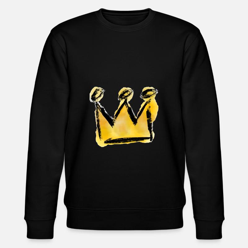 Krone Zeichnung Wasserfarben - Stanley/Stella Unisex Bio-Sweatshirt CHANGER  - Schwarz