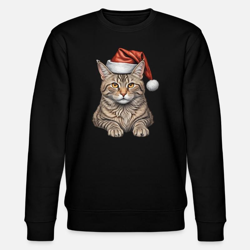 Chat de Noël mignon - Sweat bio CHANGER Stanley/Stella Unisexe - noir