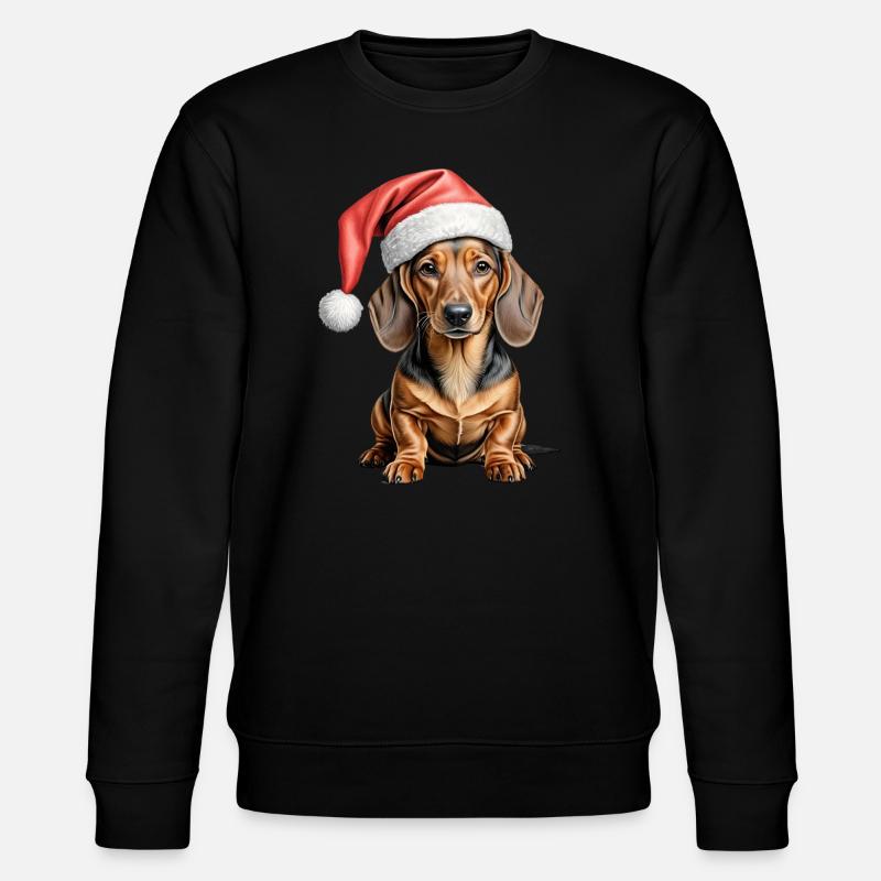 Dackel Weihnachtshund - Stanley/Stella Unisex Bio-Sweatshirt CHANGER  - Schwarz