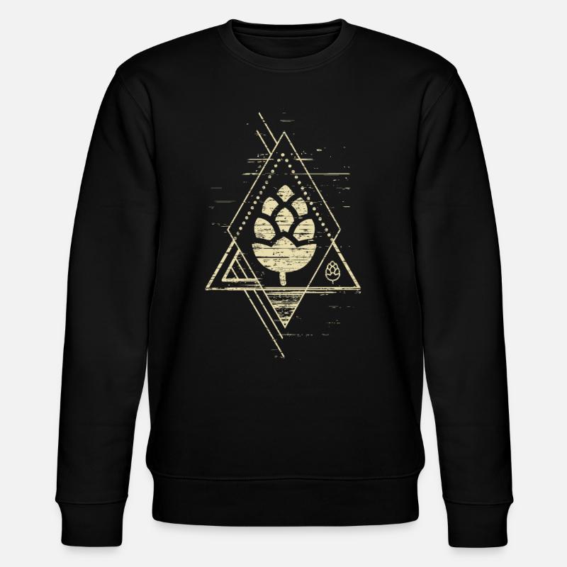 Geometric hops design - Stanley/Stella CHANGER Unisex Organic Sweatshirt - black