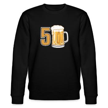 Bier Humor zum 50. Geburtstag - Stanley/Stella Unisex Bio-Sweatshirt CHANGER  - Schwarz - Vorne - Nik (191cm) & Marisol (170cm)