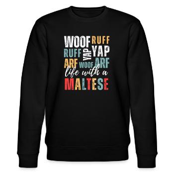 La vie avec un bichon maltais – Funny Bark Sounds Dog Lover - Sweat bio CHANGER Stanley/Stella Unisexe - noir - Devant - Nik (191cm) & Marisol (170cm)