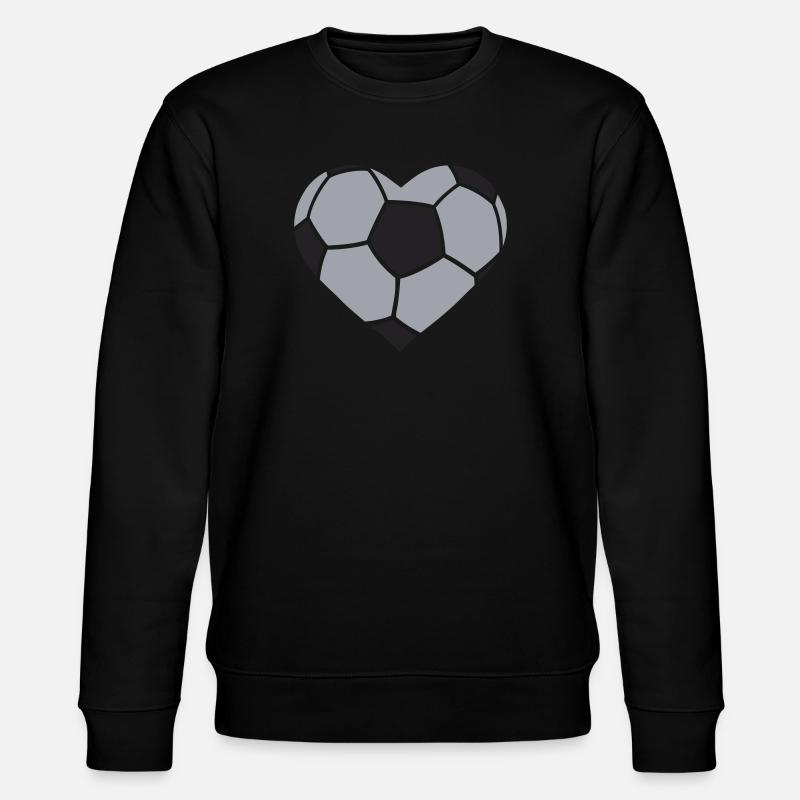 Fußballherz Paneldesign - Stanley/Stella Unisex Bio-Sweatshirt CHANGER  - Schwarz