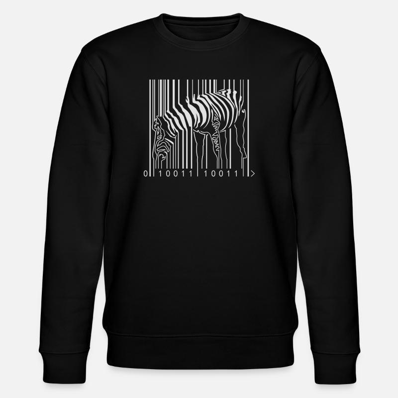 Zebra Barcode - Stanley/Stella CHANGER Unisex Organic Sweatshirt - black