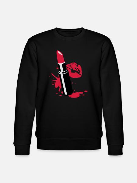 Lipstick with kissing lips - Stanley/Stella CHANGER Unisex Organic Sweatshirt - black