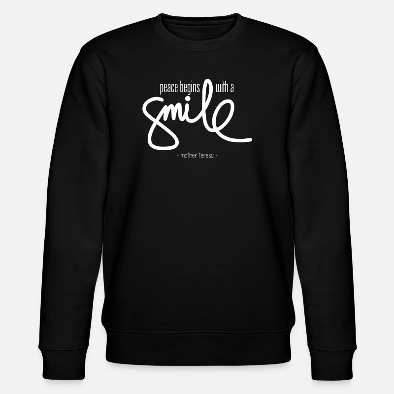 Peace begins with a smile (dark) - Stanley/Stella Unisex Bio-Sweatshirt CHANGER  - Schwarz