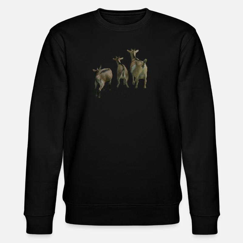 Bauernhof Ziegen - Stanley/Stella Unisex Bio-Sweatshirt CHANGER  - Schwarz