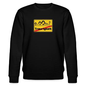 Ortsschild Pinguine Geschenk - Stanley/Stella Unisex Bio-Sweatshirt CHANGER  - Schwarz - Vorne - Nik (191cm) & Marisol (170cm)