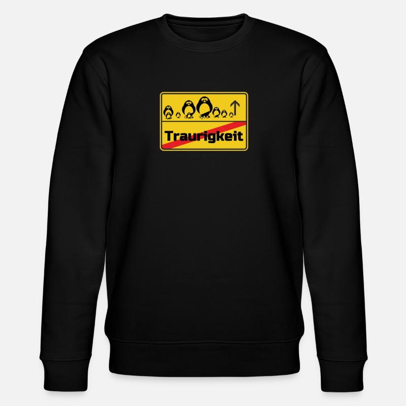 Ortsschild Pinguine Geschenk - Stanley/Stella Unisex Bio-Sweatshirt CHANGER - Schwarz