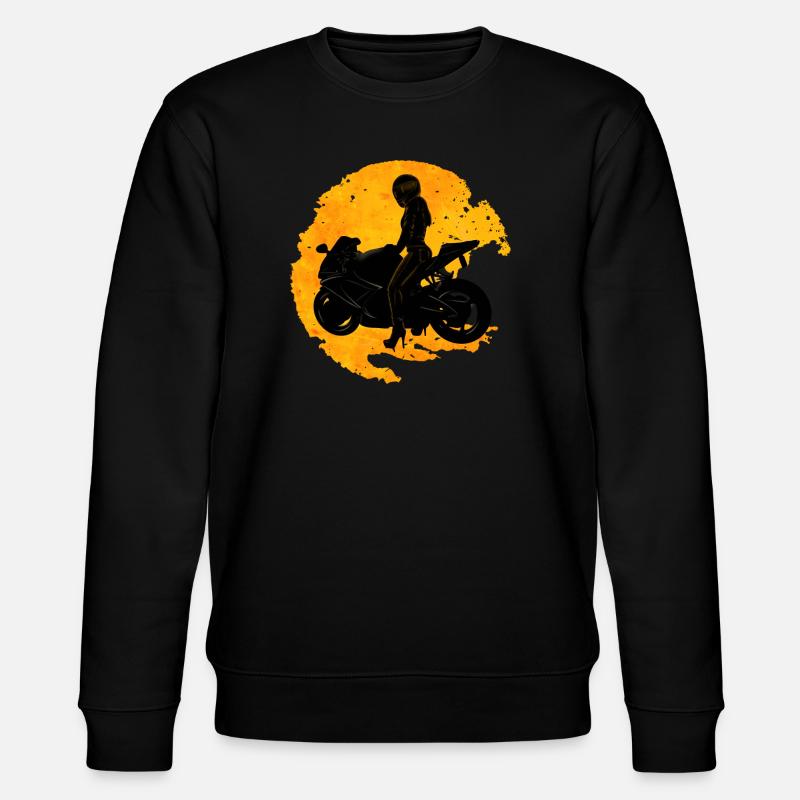 Motorradfahrerin - Stanley/Stella Unisex Bio-Sweatshirt CHANGER  - Schwarz