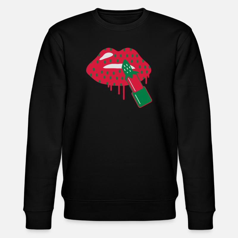 Lippenstift Erdbeere - Stanley/Stella Unisex Bio-Sweatshirt CHANGER  - Schwarz