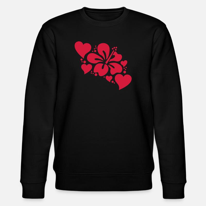 hibiskus mit herzen - Stanley/Stella Unisex Bio-Sweatshirt CHANGER  - Schwarz