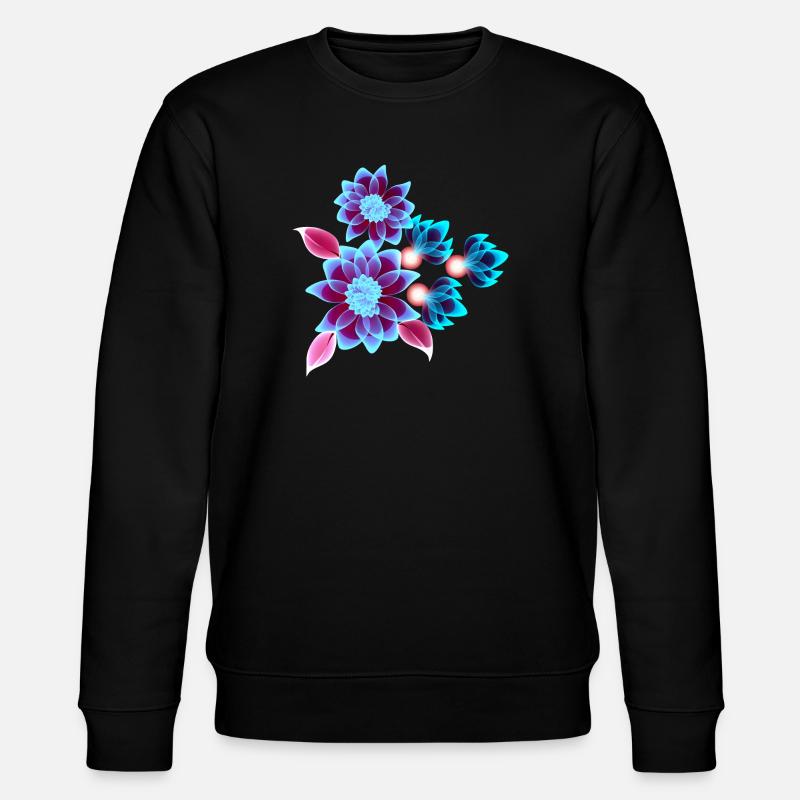 Hypnotic flowers - Fleurs néons - Sweat bio CHANGER Stanley/Stella Unisexe - noir