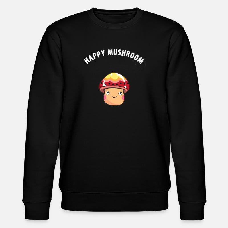 Happy Mushroom Comic happy game - Stanley/Stella CHANGER Unisex Organic Sweatshirt - black
