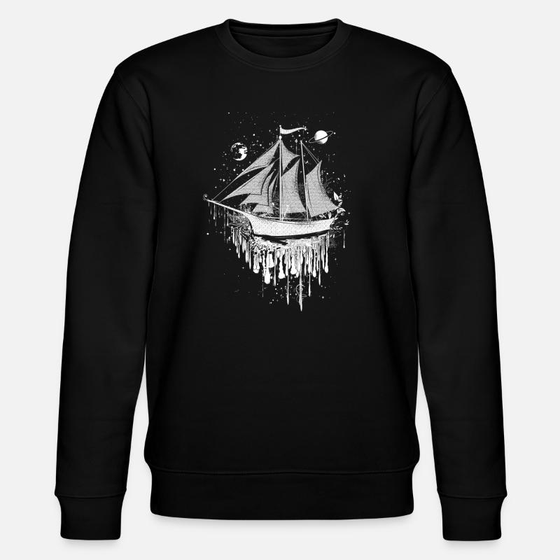 surrealistic sailing ship - Stanley/Stella CHANGER Unisex Organic Sweatshirt - black