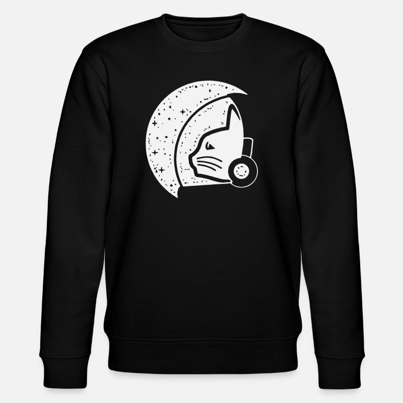 Galactic Cat Astronaut Illustration - Stanley/Stella CHANGER Unisex Organic Sweatshirt - black