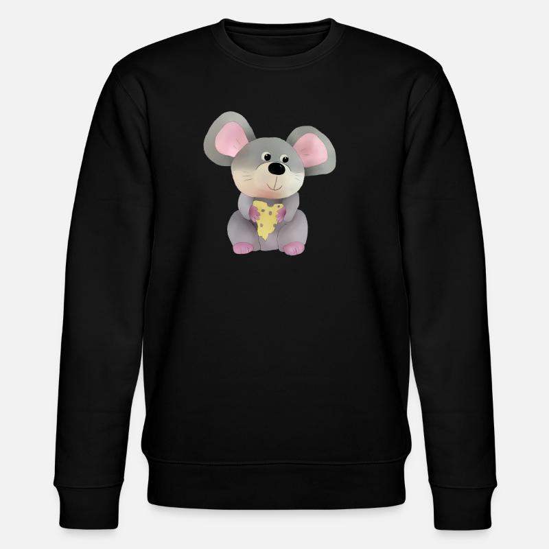 Maus mit Käse - Stanley/Stella Unisex Bio-Sweatshirt CHANGER  - Schwarz
