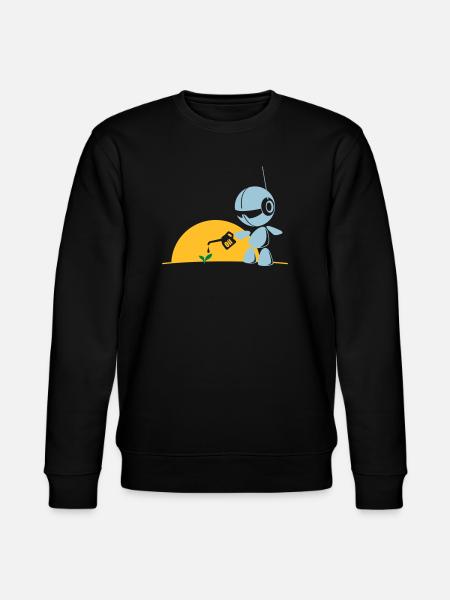 robot flower - Stanley/Stella CHANGER Unisex Organic Sweatshirt - black