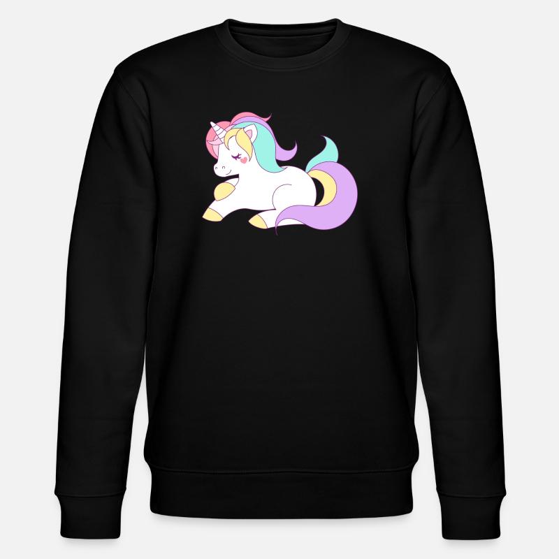 Einhorn - Stanley/Stella Unisex Bio-Sweatshirt CHANGER  - Schwarz