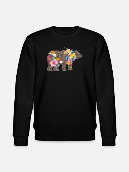 A bear with flowers - Stanley/Stella CHANGER Unisex Organic Sweatshirt - black