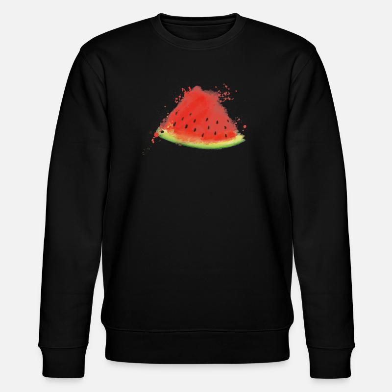 Melone - Wassermelone - Stanley/Stella Unisex Bio-Sweatshirt CHANGER  - Schwarz