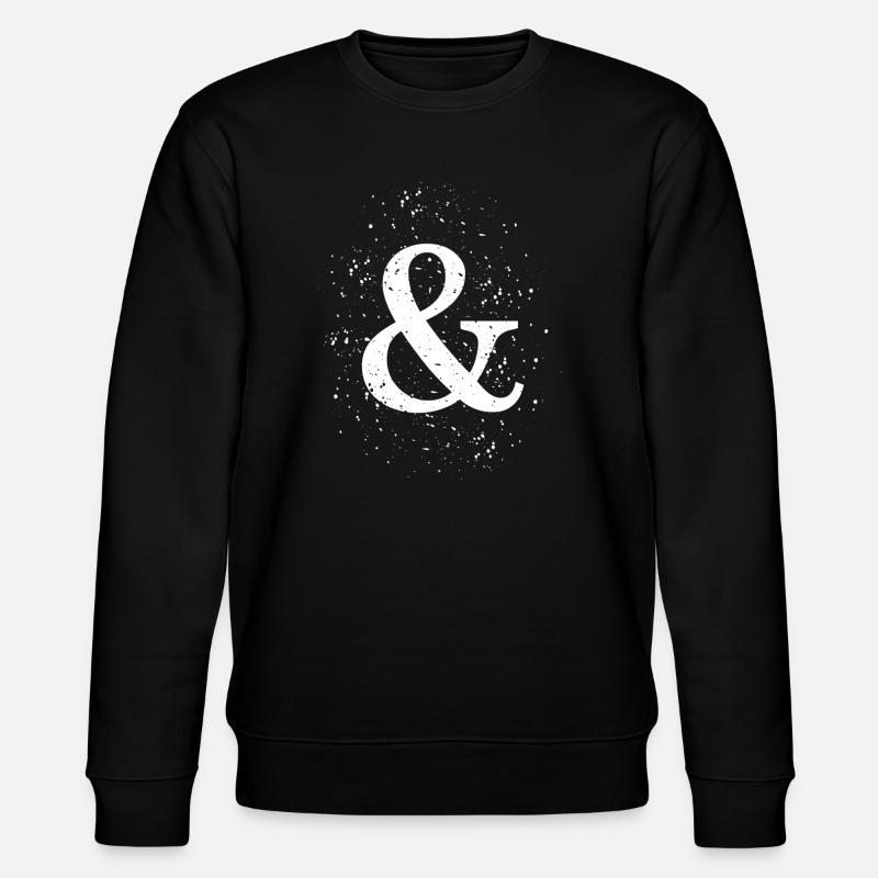 Ampersand Grunge Effekt & ET Zeichen - Stanley/Stella Unisex Bio-Sweatshirt CHANGER  - Schwarz