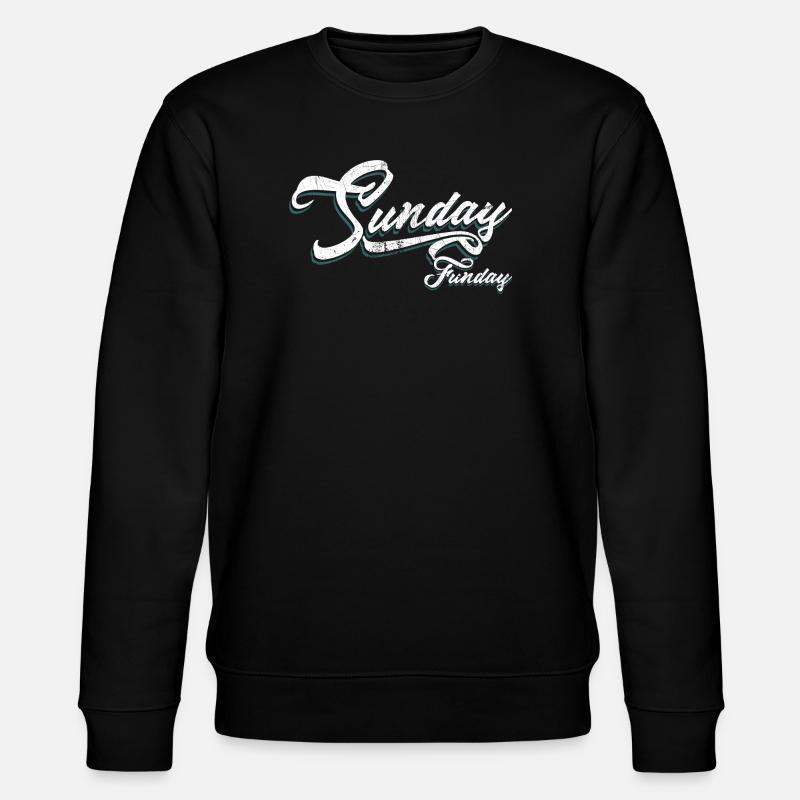 Sunday Funday Script Neon - Stanley/Stella CHANGER Unisex Organic Sweatshirt - black