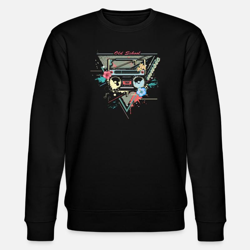 Ghettoblaster retro graffiti - Stanley/Stella CHANGER Unisex Organic Sweatshirt - black
