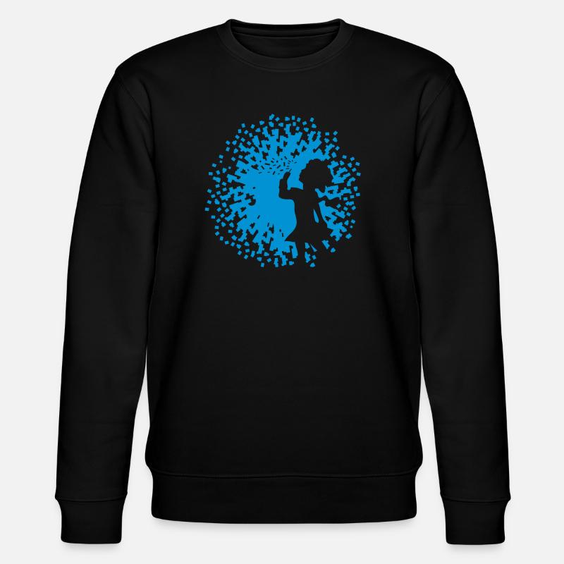 Mädchen mit Pusteblume - Stanley/Stella Unisex Bio-Sweatshirt CHANGER  - Schwarz