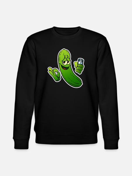 Gurkenheld Cartoon - Stanley/Stella Unisex Bio-Sweatshirt CHANGER  - Schwarz