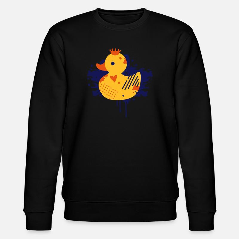 Ente mit Krone Graffiti - Stanley/Stella Unisex Bio-Sweatshirt CHANGER  - Schwarz