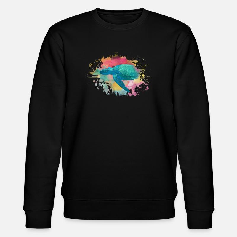 Schildkröte - Stanley/Stella Unisex Bio-Sweatshirt CHANGER  - Schwarz
