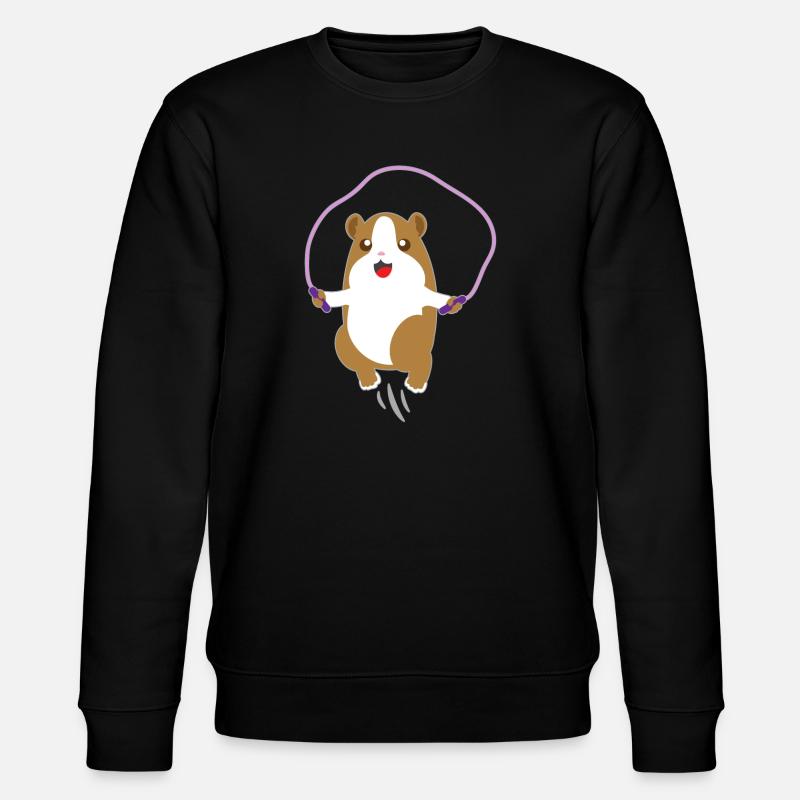 Kinder Hamster Tiershirt seilspringender Hamster - Stanley/Stella Unisex Bio-Sweatshirt CHANGER  - Schwarz