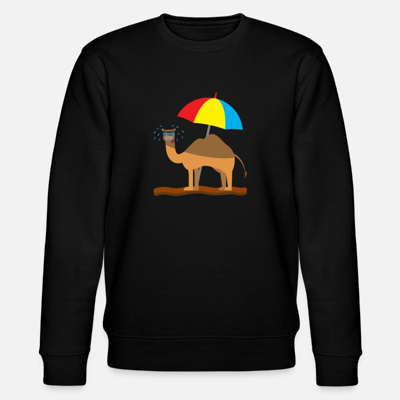 Kindershirt Kamel Kindermotiv schwitzendes Kamel - Stanley/Stella Unisex Bio-Sweatshirt CHANGER  - Schwarz
