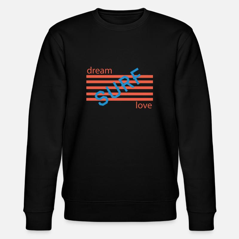 Traum Liebe Retro Streifen - Stanley/Stella Unisex Bio-Sweatshirt CHANGER  - Schwarz