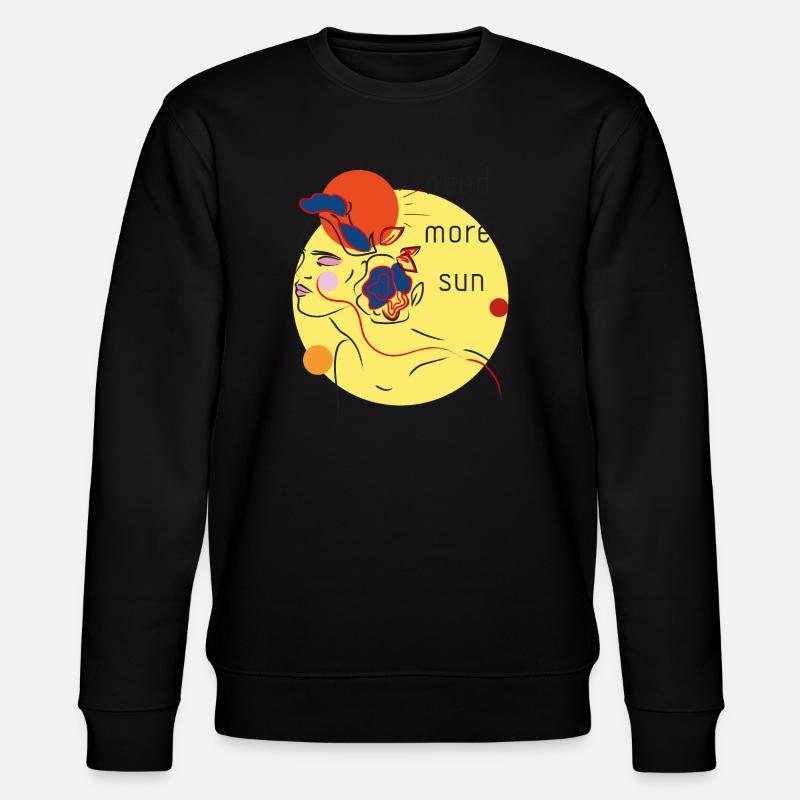 Sonnenporträt mit Blumen - Stanley/Stella Unisex Bio-Sweatshirt CHANGER  - Schwarz