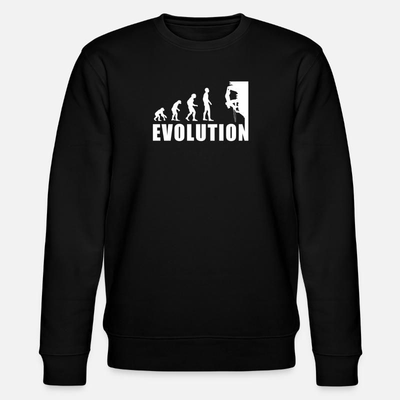 EVOLUTION Climbing Mountaineering Climbing Gift - Stanley/Stella CHANGER Unisex Organic Sweatshirt - black