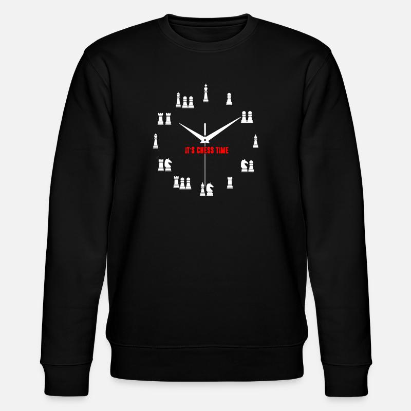 Es ist Schachzeit Shirt - Stanley/Stella Unisex Bio-Sweatshirt CHANGER  - Schwarz