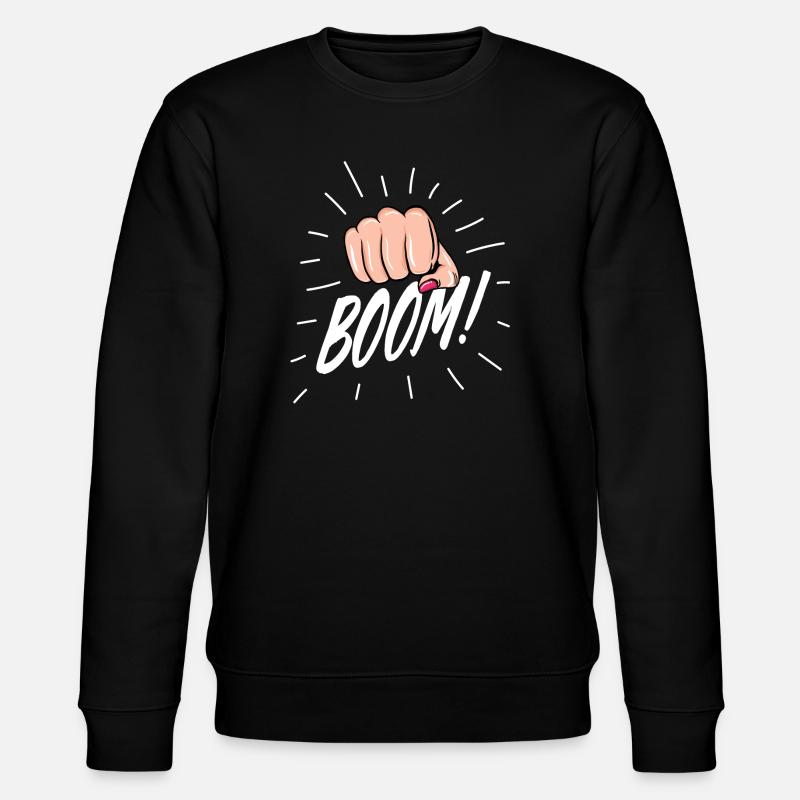 Strip Pop mit weiblicher Faust - Stanley/Stella Unisex Bio-Sweatshirt CHANGER - Schwarz