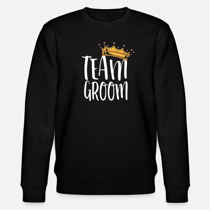 Team-Bräutigamkronen-Design - Stanley/Stella Unisex Bio-Sweatshirt CHANGER - Schwarz