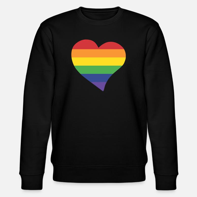Regenbogenherz - Stanley/Stella Unisex Bio-Sweatshirt CHANGER  - Schwarz